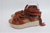 Sigerson Morrison Espadrille Sandals Cosie Brown Suede Size 7.5 Ankle Wrap Wedge available at CelebrityOwned.com img_7