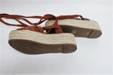 Sigerson Morrison Espadrille Sandals Cosie Brown Suede Size 7.5 Ankle Wrap Wedge available at CelebrityOwned.com img_8