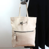 Sissi Rossi Safety Pin Shoulder Bag Cream Leather Large Tote available at CelebrityOwned.com img_1