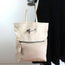 Sissi Rossi Safety Pin Shoulder Bag Cream Leather Large Tote