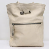 Sissi Rossi Safety Pin Shoulder Bag Cream Leather Large Tote available at CelebrityOwned.com img_3