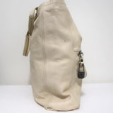 Sissi Rossi Safety Pin Shoulder Bag Cream Leather Large Tote available at CelebrityOwned.com img_5