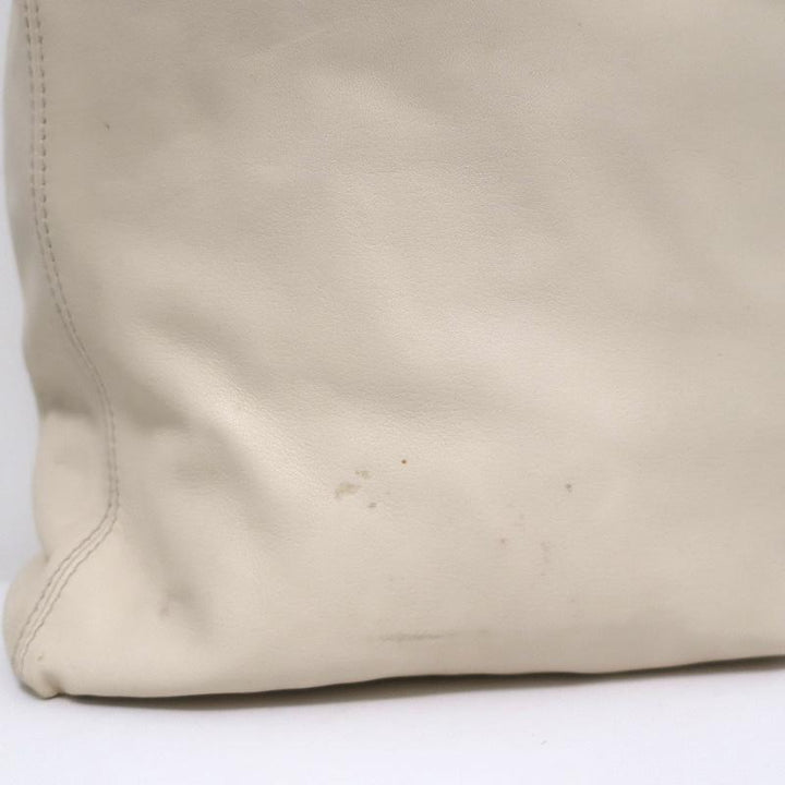 Sissi Rossi Safety Pin Shoulder Bag Cream Leather Large Tote available at CelebrityOwned.com img_8