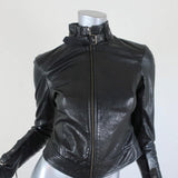 Skaist Taylor Leather Jacket Black Size 2 Buckled Sleeves available at CelebrityOwned.com img_1