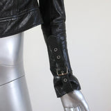 Skaist Taylor Leather Jacket Black Size 2 Buckled Sleeves available at CelebrityOwned.com img_3
