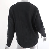 Skull Cashmere Sweater Black Ribbed & Cable Knit Wool-Cashmere Size Small available at CelebrityOwned.com img_4