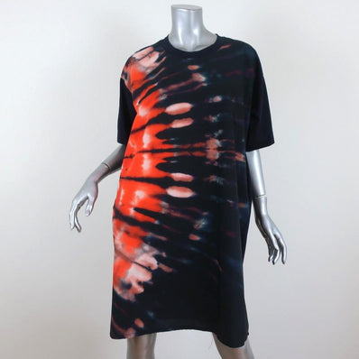 Sofie D'Hoore Dress Navy Tie Dye Cotton Size 38 Short Sleeve Shift available at CelebrityOwned.com img_1