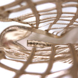 Sophia Webster Delphine Lace-Up Sandals Rose Gold Metallic Leather Size 36.5 available at CelebrityOwned.com img_8