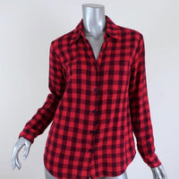 Splendid Newberry Gingham Shirt Red Size Extra Small Long Sleeve Top available at CelebrityOwned.com img_1