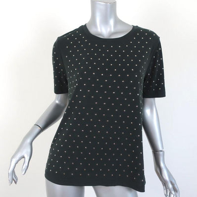 Splendid Studded Tee Eclipse Black Sandwash Jersey Size Small Short Sleeve Top available at CelebrityOwned.com img_1