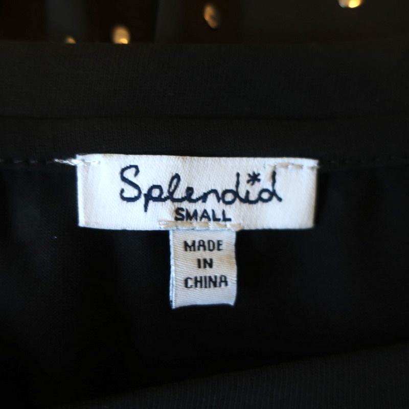 Splendid Studded Tee Eclipse Black Sandwash Jersey Size Small Short Sleeve Top available at CelebrityOwned.com img_6