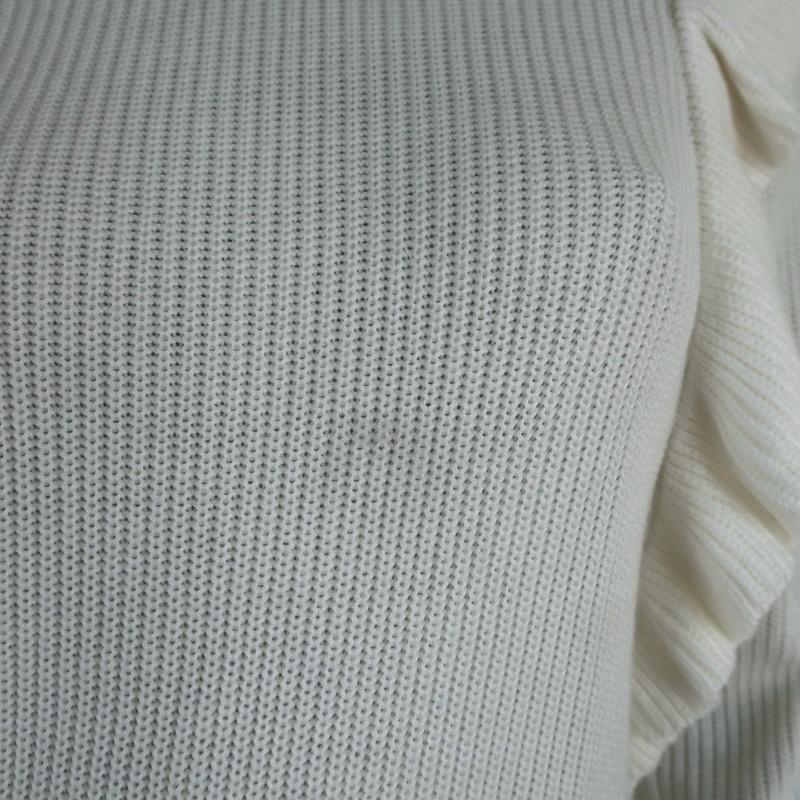 Splendid x Margherita Mock Neck Sweater Amico White Ruffled Knit Size Small available at CelebrityOwned.com img_2