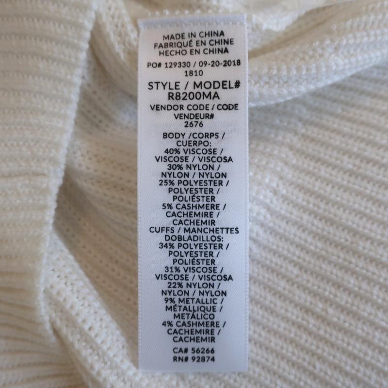 Splendid x Margherita Mock Neck Sweater Amico White Ruffled Knit Size Small available at CelebrityOwned.com img_8