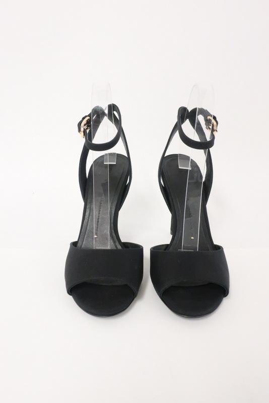 Stella Luna Sandals Black Crepe Size 36 Ankle Strap Heel available at CelebrityOwned.com img_2