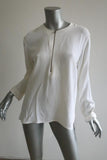 Stella McCartney Arlesa Half-Zip Blouse White Cady Size 40 Long Sleeve Top available at CelebrityOwned.com img_1