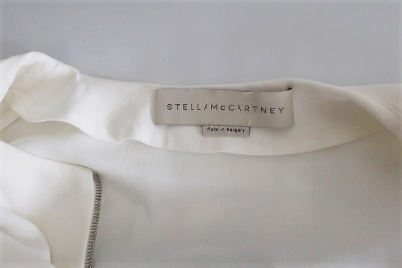 Stella McCartney Arlesa Half-Zip Blouse White Cady Size 40 Long Sleeve Top available at CelebrityOwned.com img_8