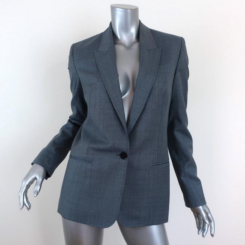 Stella McCartney Blazer Blue Gray Wool Size 40 One-Button Jacket