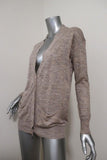 Stella McCartney Cardigan Beige Marled Silk-Linen Size 36 V-Neck Sweater available at CelebrityOwned.com img_2