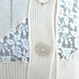 Stella McCartney Cardigan Cream Lace-Trim Cashmere-Wool Size 36 V-Neck Sweater available at CelebrityOwned.com img_2