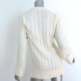 Stella McCartney Cardigan Cream Lace-Trim Cashmere-Wool Size 36 V-Neck Sweater available at CelebrityOwned.com img_5