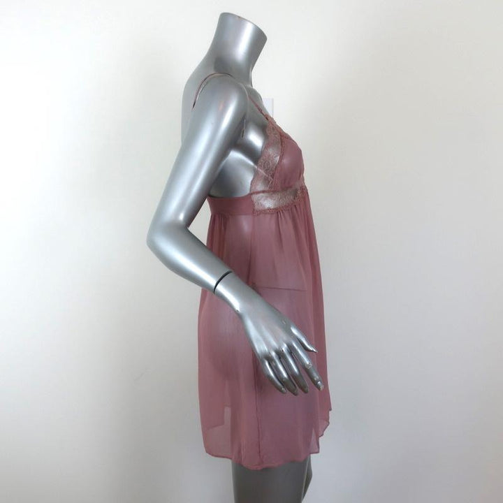 Stella McCartney Chemise Pink Lace-Trim Silk Size Medium Mini Slip Dress available at CelebrityOwned.com img_5