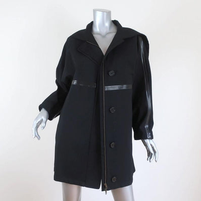 Stella McCartney Coat Black Wool Twill Size 36 Zipped-Back Jacket available at CelebrityOwned.com img_1