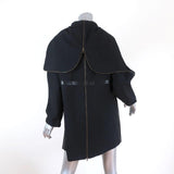 Stella McCartney Coat Black Wool Twill Size 36 Zipped-Back Jacket available at CelebrityOwned.com img_7
