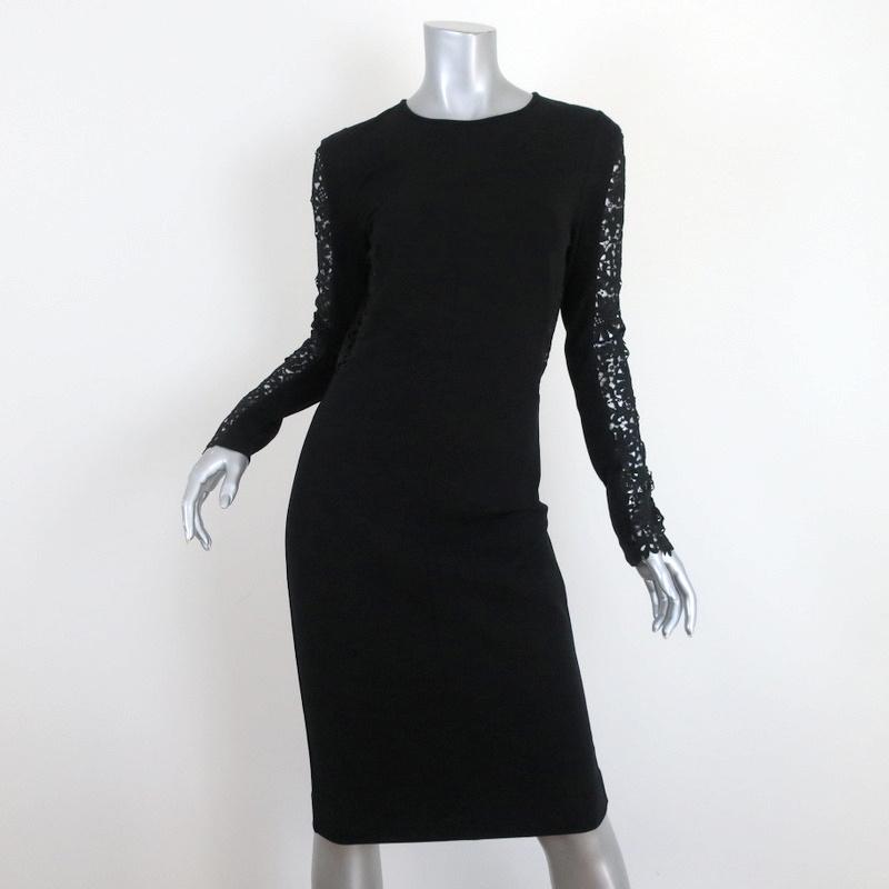 Stella McCartney Dress Black Lace-Paneled Jersey Size 42 Long Sleeve S Celebrity Owned Stella McCartney Dress Black Lace-Paneled Jersey Size 42 Long Sleeve S Celebrity Owned