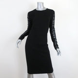Stella McCartney Dress Black Lace-Paneled Jersey Size 42 Long Sleeve Sheath available at CelebrityOwned.com img_1