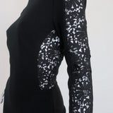 Stella McCartney Dress Black Lace-Paneled Jersey Size 42 Long Sleeve Sheath available at CelebrityOwned.com img_4