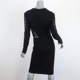 Stella McCartney Dress Black Lace-Paneled Jersey Size 42 Long Sleeve Sheath available at CelebrityOwned.com img_6
