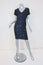 Stella McCartney Dress Navy/Black Sequined Ombre Chiffon Size 38 Short Sleeve