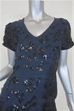 Stella McCartney Dress Navy/Black Sequined Ombre Chiffon Size 38 Short Sleeve available at CelebrityOwned.com img_2