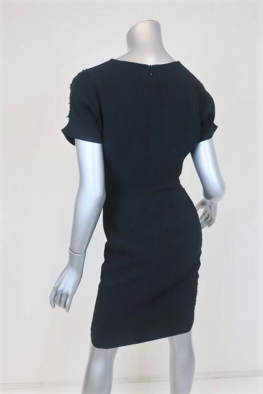 Stella McCartney Dress Navy/Black Sequined Ombre Chiffon Size 38 Short Sleeve available at CelebrityOwned.com img_5