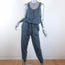 Stella McCartney Jumpsuit Blue Space Dye Cotton Knit Size 40 Sleeveless