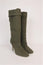 Stella McCartney Knee High Boots Olive Frayed Canvas Size 41 High Heel