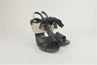 Stella McCartney Lace-Up Sandals Gray Twill & Black Faux Leather Size 39