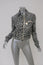 Stella McCartney Leopard Print Bomber Jacket Gray Wool-Blend Size 40
