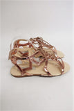 Stella McCartney Lucy Star Sandals Rose Gold Metallic Faux Leather Size 38.5 available at CelebrityOwned.com img_3