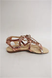Stella McCartney Lucy Star Sandals Rose Gold Metallic Faux Leather Size 38.5 available at CelebrityOwned.com img_4