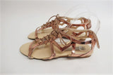 Stella McCartney Lucy Star Sandals Rose Gold Metallic Faux Leather Size 38.5 available at CelebrityOwned.com img_5