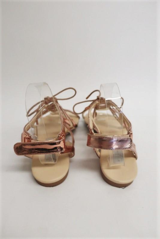 Stella McCartney Lucy Star Sandals Rose Gold Metallic Faux Leather Size 38.5 available at CelebrityOwned.com img_6