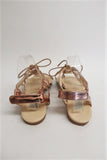 Stella McCartney Lucy Star Sandals Rose Gold Metallic Faux Leather Size 38.5 available at CelebrityOwned.com img_6