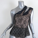 Stella McCartney One-Shoulder Peplum Top Emma Navy & Black Lace Size 36 available at CelebrityOwned.com img_1