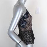 Stella McCartney One-Shoulder Peplum Top Emma Navy & Black Lace Size 36 available at CelebrityOwned.com img_4