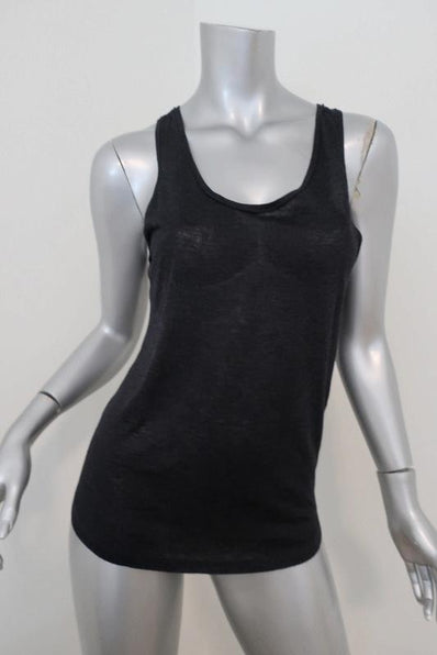 Stella McCartney Racerback Tank Top Black Melange Jersey Size 38 available at CelebrityOwned.com img_1