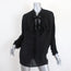 Stella McCartney Tie-Neck Tunic Black Draped Silk Size 42 Long Sleeve Blouse
