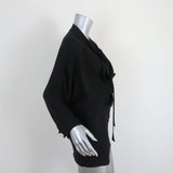 Stella McCartney Tie-Neck Tunic Black Draped Silk Size 42 Long Sleeve Blouse available at CelebrityOwned.com img_3