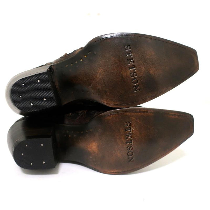 Stetson Cowboy Boots Brown Cutout Leather &amp; Lace Size 7 NEW available at CelebrityOwned.com img_10