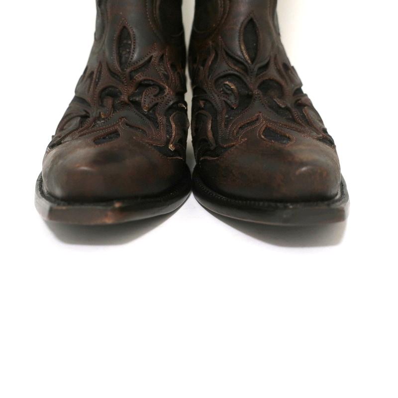 Stetson Cowboy Boots Brown Cutout Leather &amp; Lace Size 7 NEW available at CelebrityOwned.com img_5